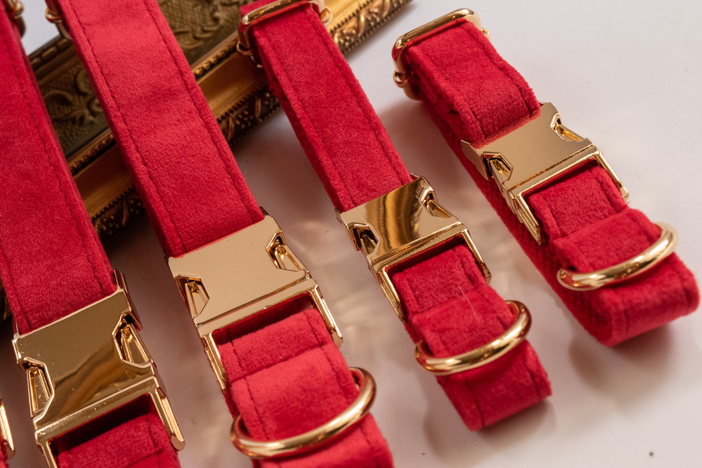 Ruby Red Velvet Dog Collars