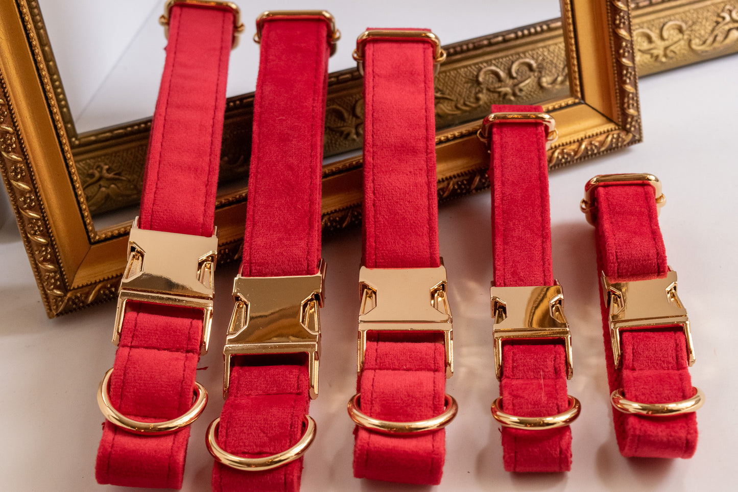 Ruby Red Velvet Dog Collars