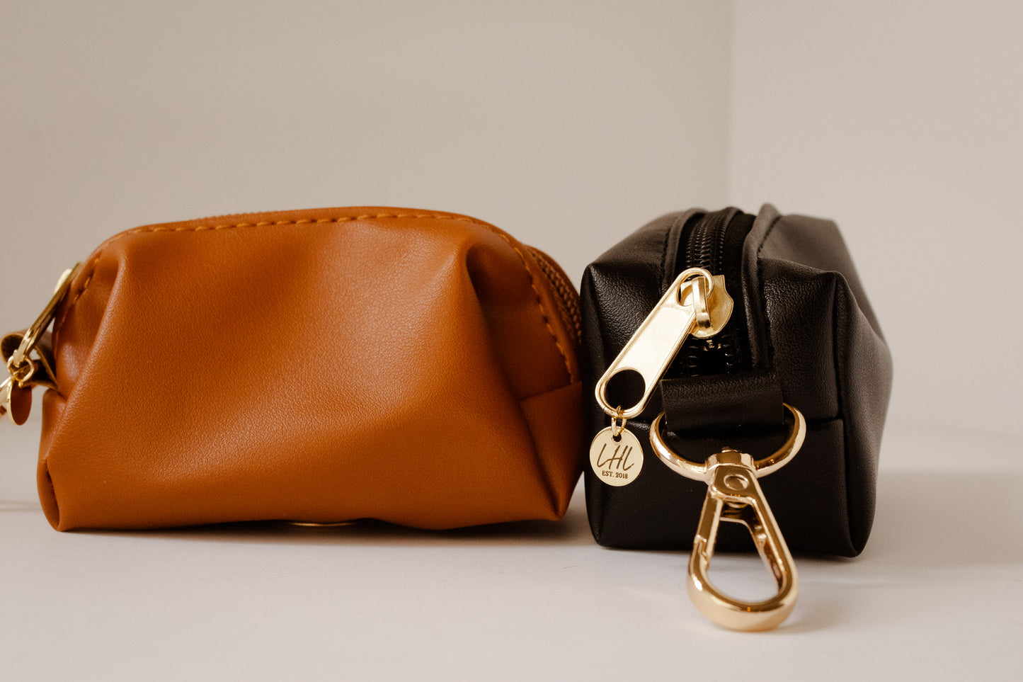 The Oakleigh Leather Poop Bag Holders