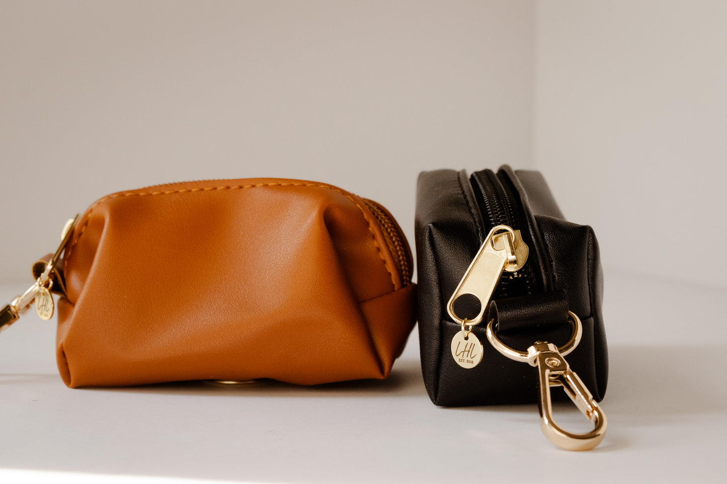 The Oakleigh Leather Poop Bag Holders