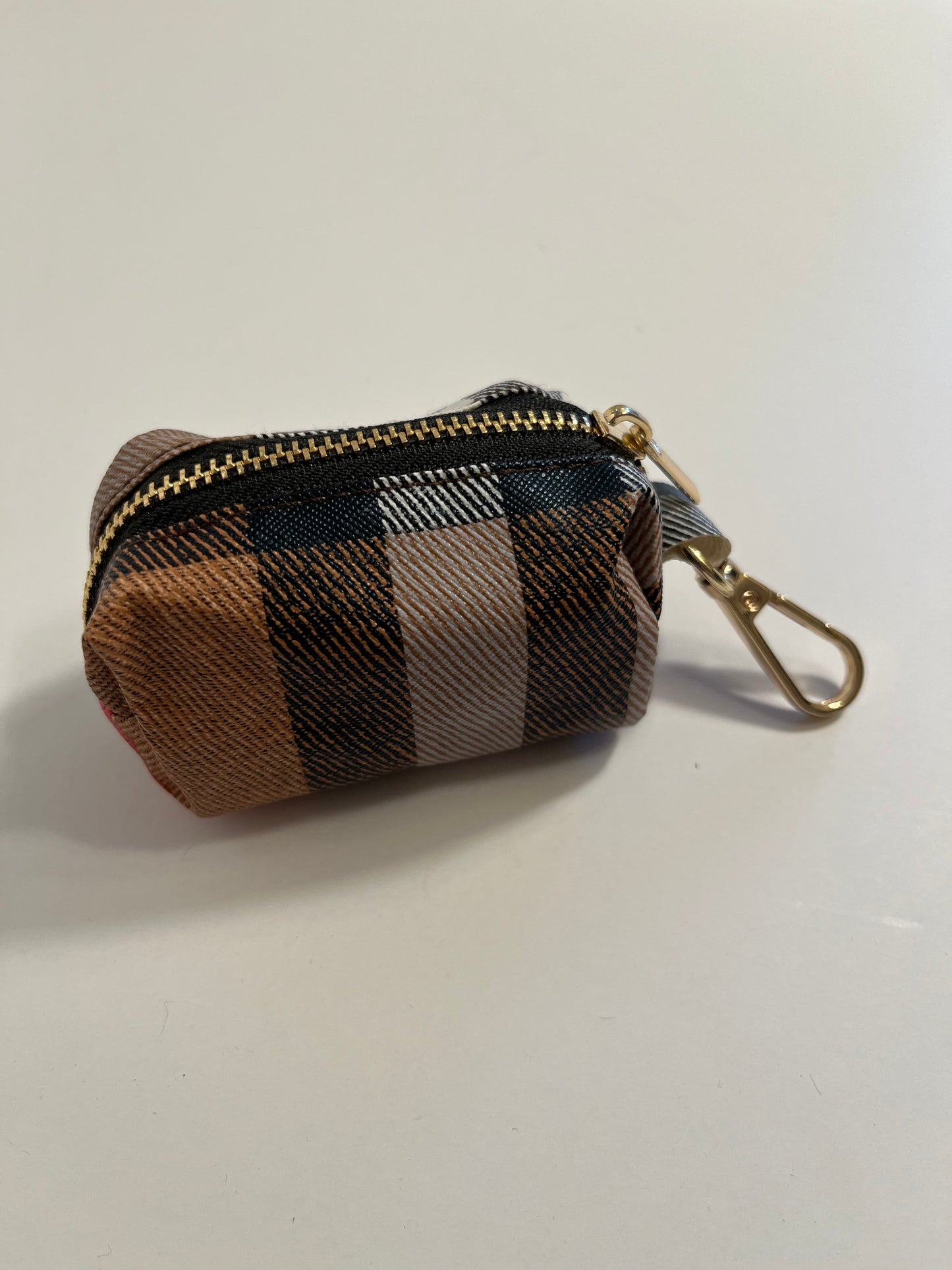 Burberry Plaid Leather Dog Poop Bag Holder