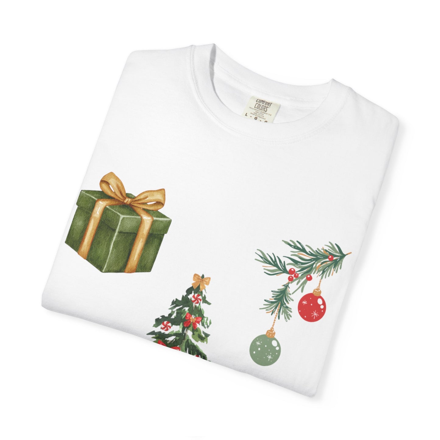Christmas Icons T-Shirt — Holiday Tree, Gifts & Dachshund Dog Design