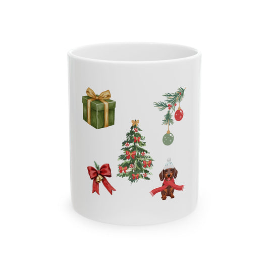 Christmas Dachshund Mug – Holiday Tree, Gifts & Ornaments Ceramic Coffee Cup
