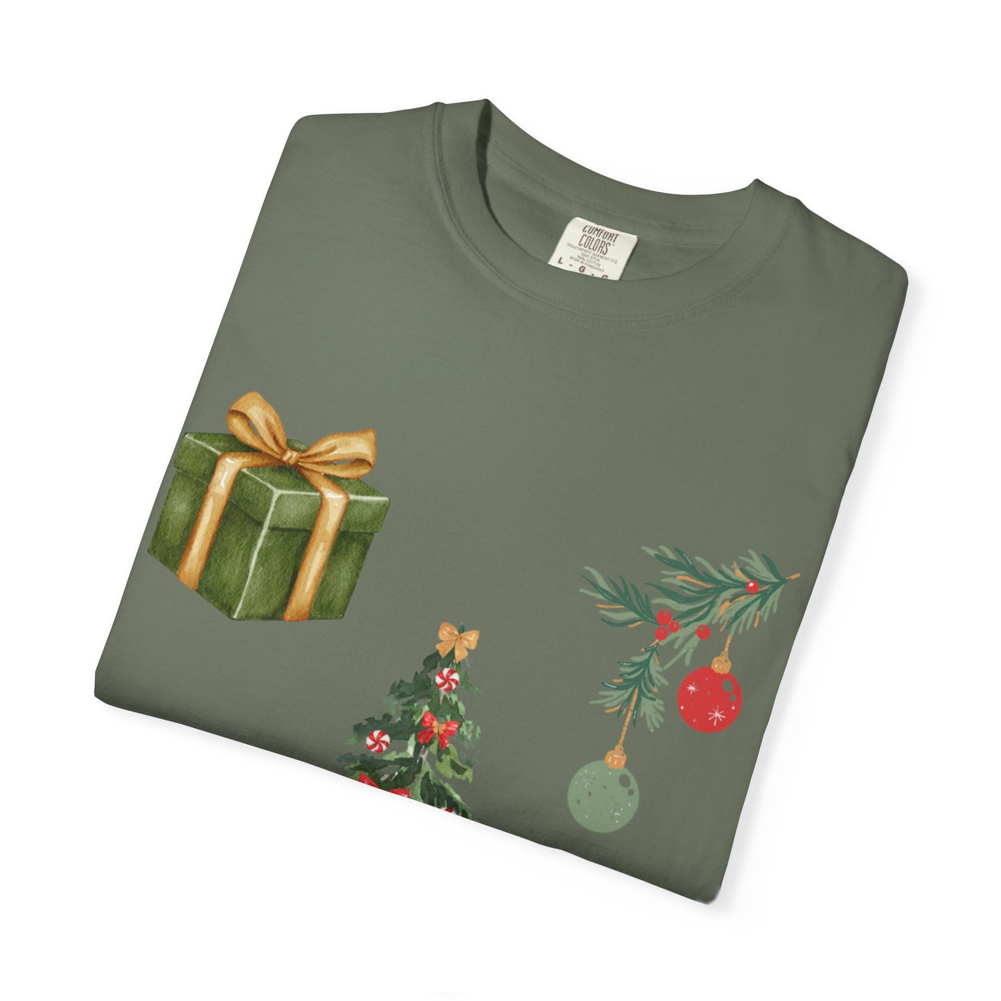 Christmas Icons T-Shirt — Holiday Tree, Gifts & Dachshund Dog Design