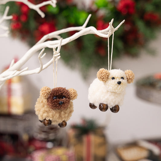 2-Piece Fuzzy Puppy Hanging Ornaments