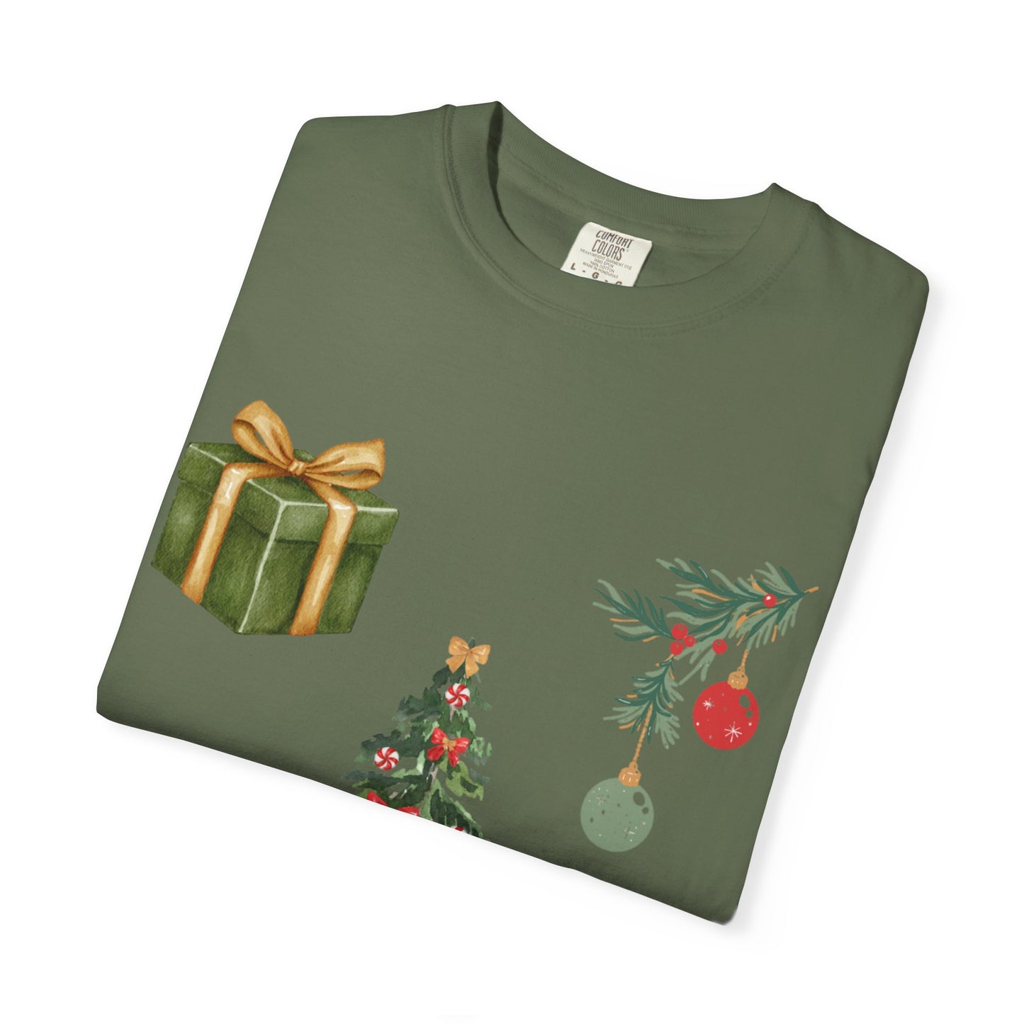 Christmas Icons T-Shirt — Holiday Tree, Gifts & Dachshund Dog Design