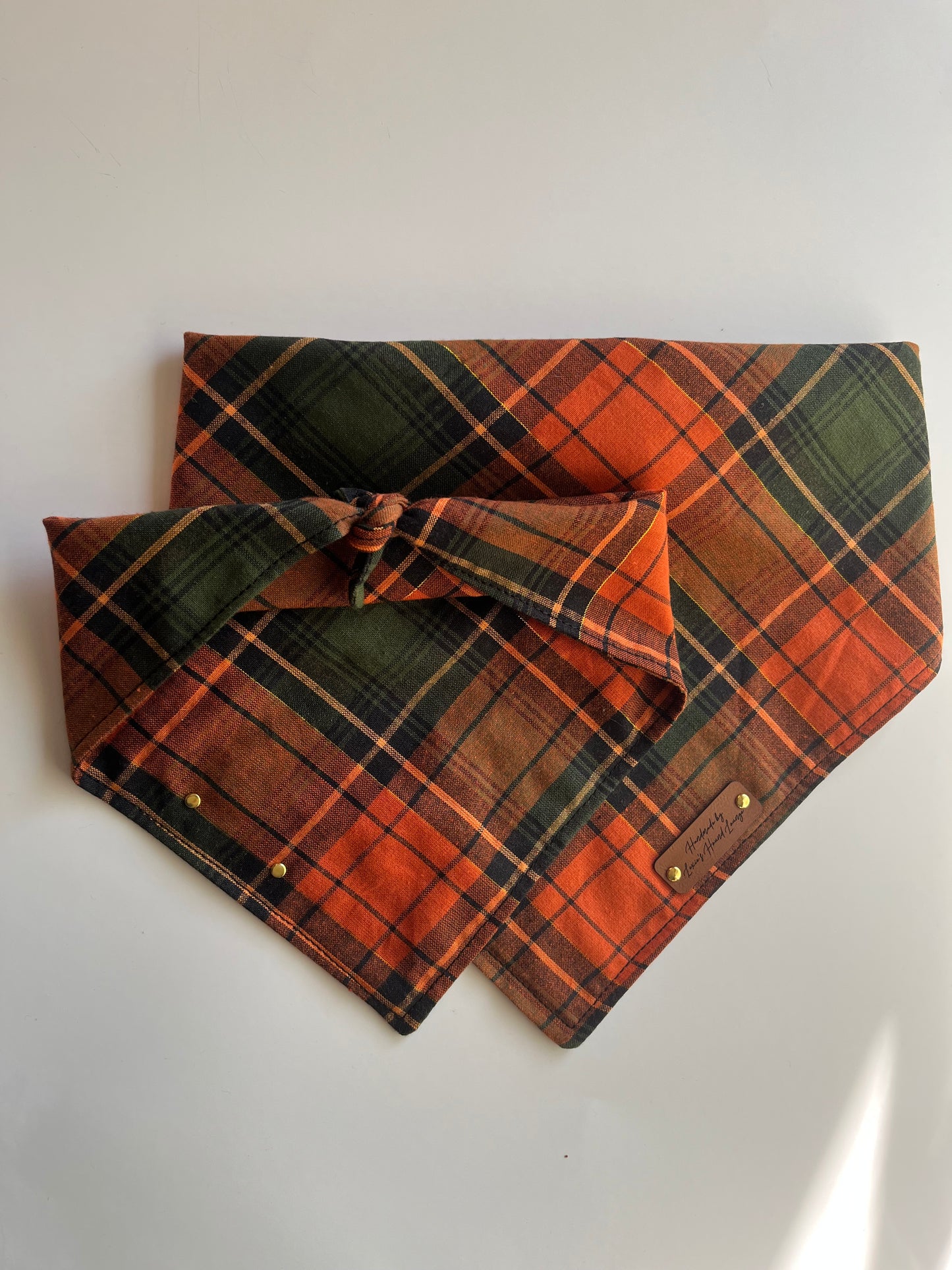 Orange Green Plaid Bandana