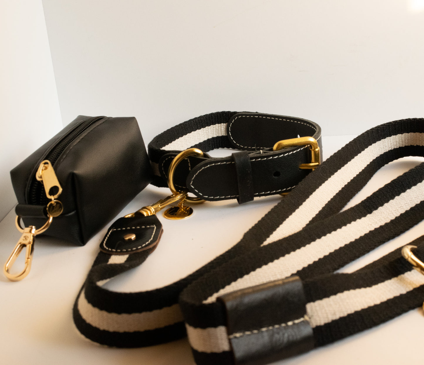 Black and White Striped Dog Collar