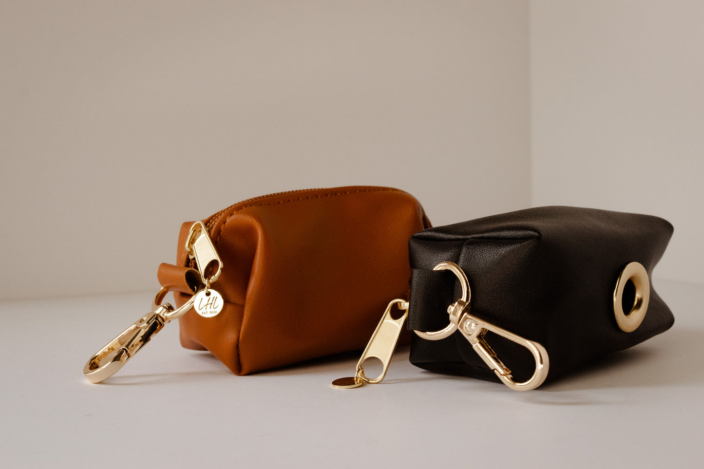 The Oakleigh Leather Poop Bag Holders