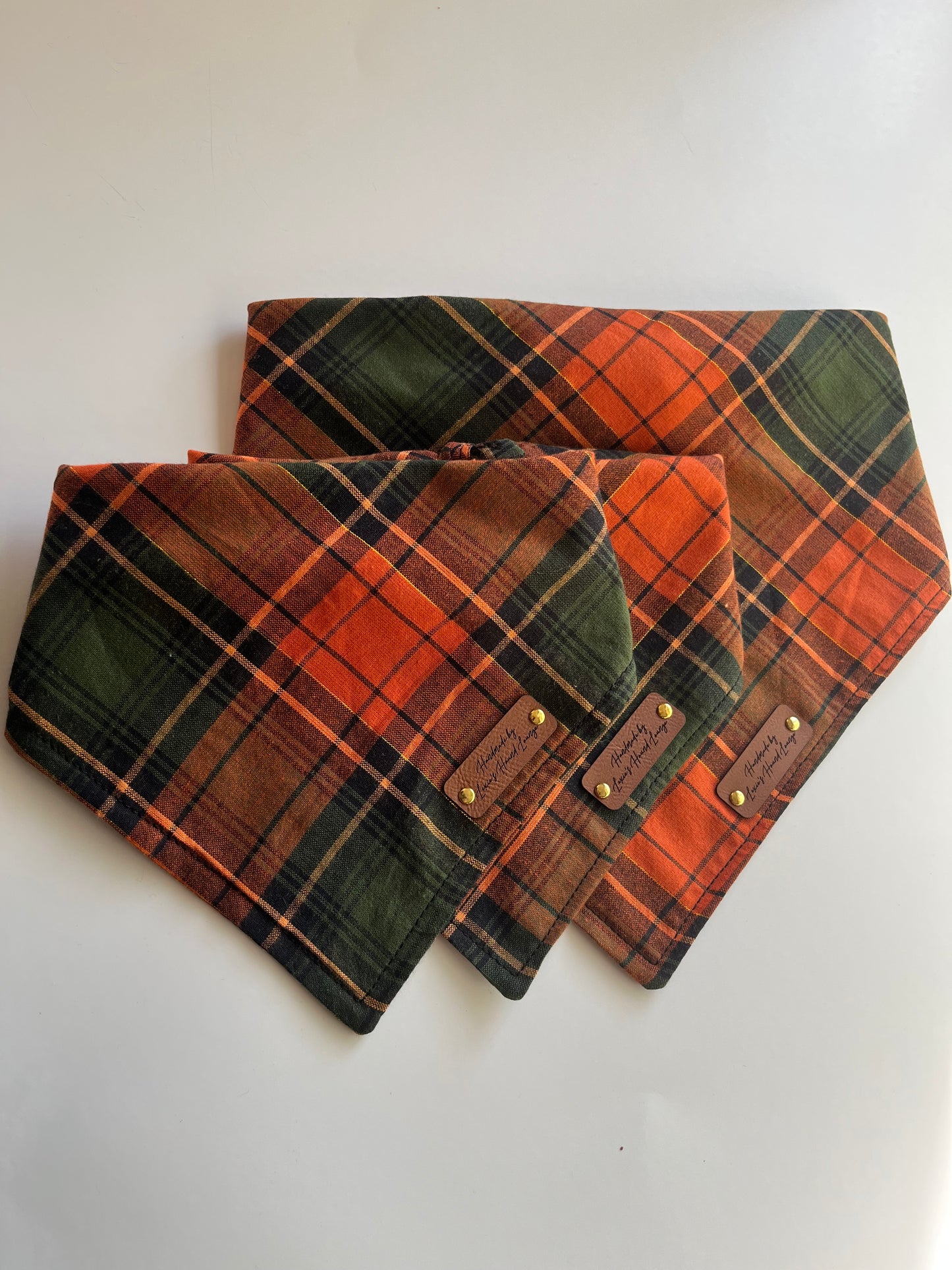 Orange Green Plaid Bandana